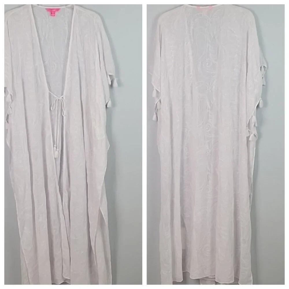 Lilly Pulitzer Scheena Midi swimsuit cover up resort white L/XL